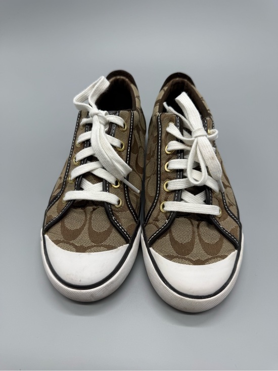 Coach Shoes - Coach Shoes Womens 6.5 Barrett Signature Sneakers Brown Canvas Low Top Casual